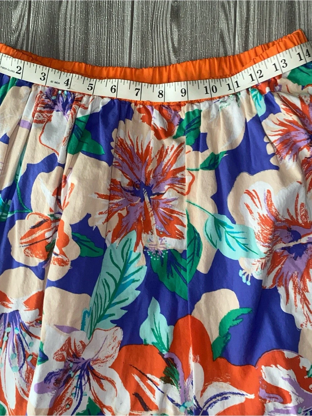 Flying Tomato Floral Circle Skirt in Blue, Orange & Cream - Picture 8 of 8